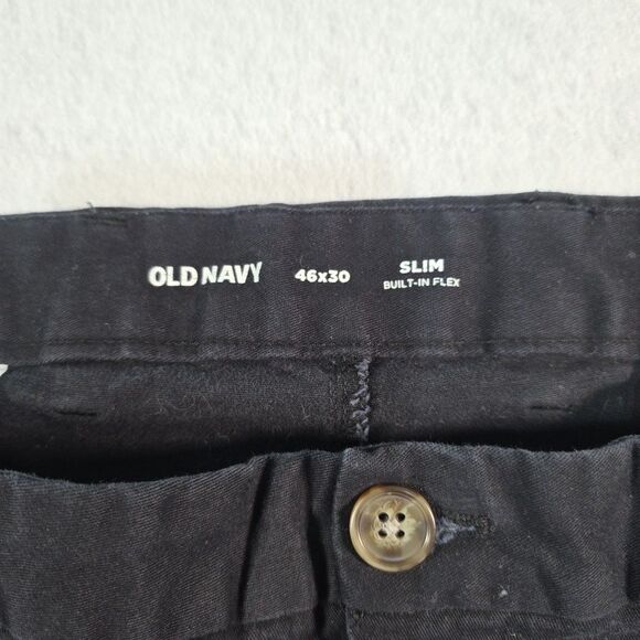 Old Navy Slim Built in Flex Pants Men's Size 46x30 Athletic Taper Black - Picture 4 of 9
